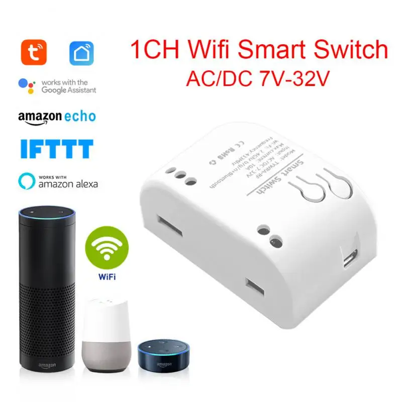 

Aubess RF Wifi Smart Switch Inching Self-locking Interlock Wireless Switch Smart Home Compatible With Tuya Alexa Google Home