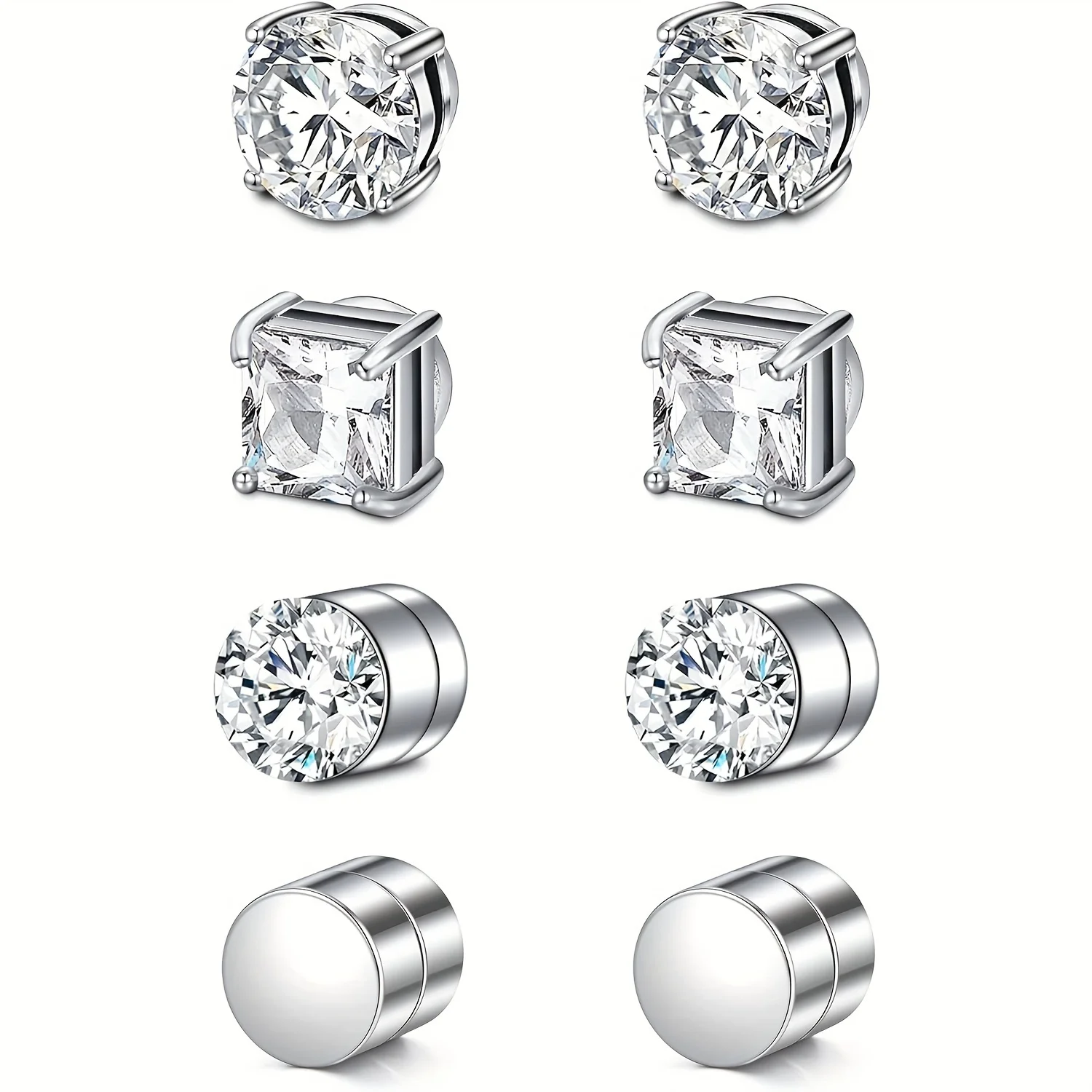 1/4 пары 6 мм магнитных серег-гвоздиков из нержавеющей стали для мужчин и женщин