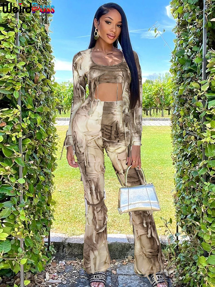 Pants Contrast Color Tassel Causal High Streetwear Y2k Matching Suits
