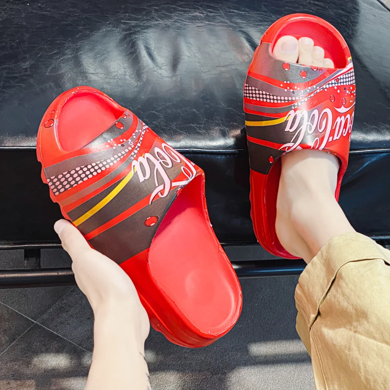 

2022 coke Coca-Cola home men's slippers outdoor slippers EVA non-slip slippers