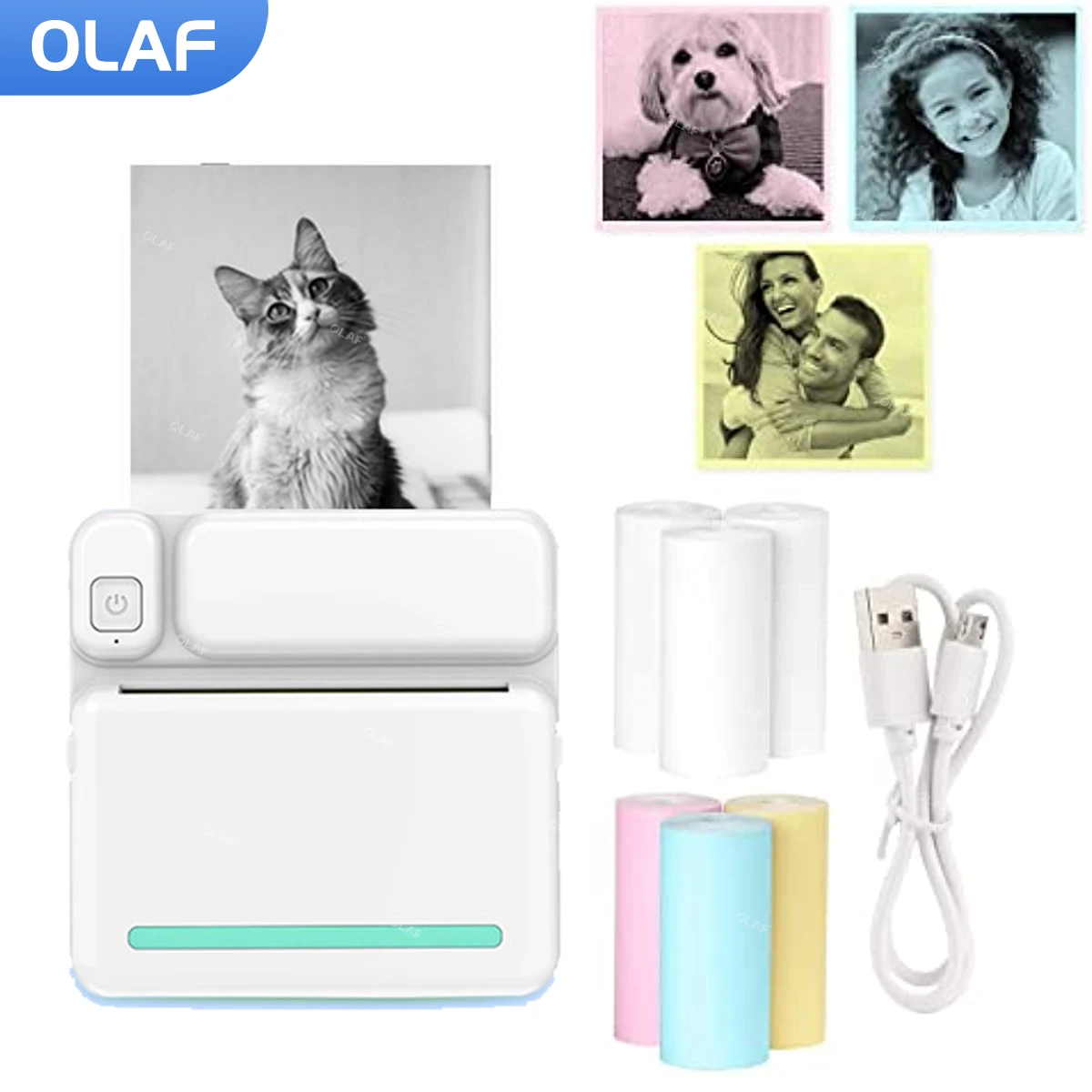 

Portable Mini Pocket Printer 200dpi Wireless Bluetooth Thermal Note Memo Ink-Free Printer With Paper Student Printing Device