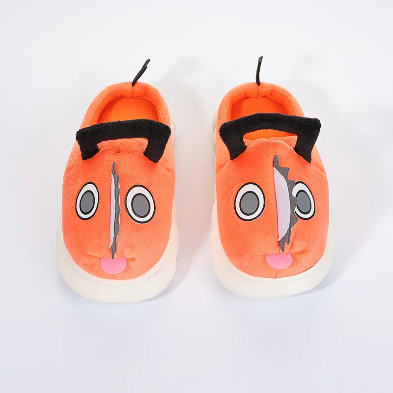 

New Anime Chainsaw Man Plush Slippers Cartoon Kawaii Plush Cotton Slippers Soft Thick Warm Non-Slip Autumn Winter Boy Girl Gifts