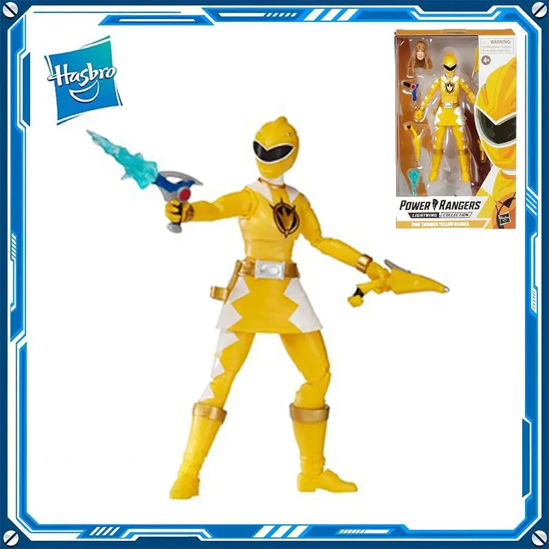 

In Stock Hasbro Power Rangers DINO THUNDER YELLOW RANGER PVC Anime Figure Action Figures Model Toys
