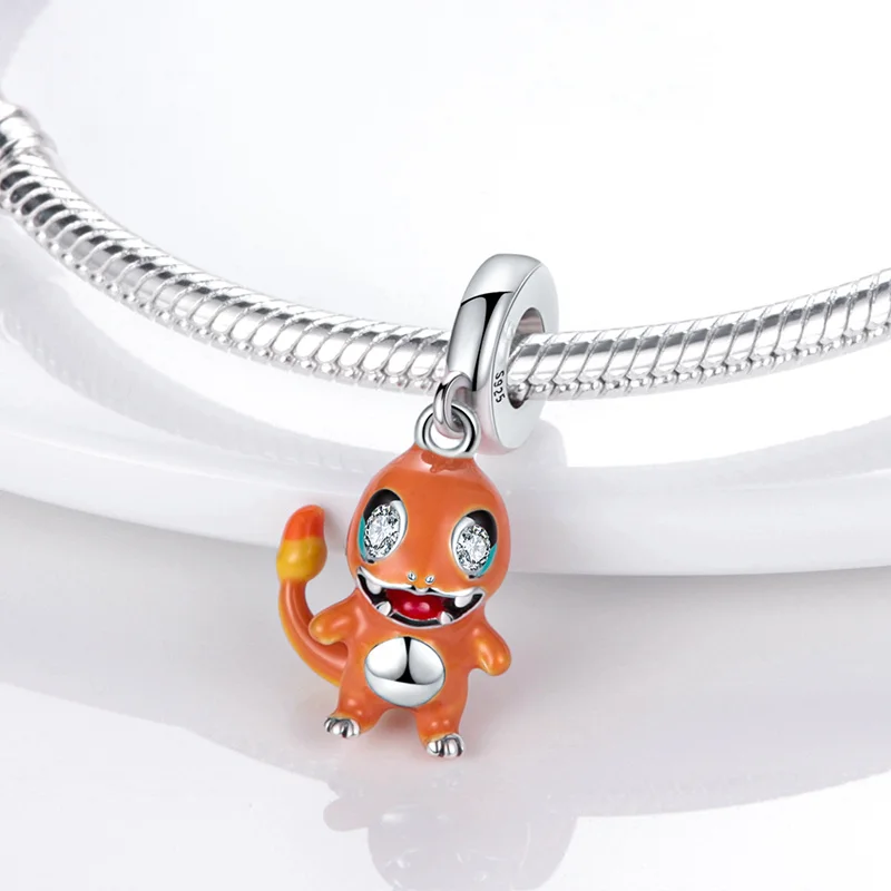 

925 Sterling Silver Cartoon Pet Little Fire Dragon Charm Fit Original Pandora Bracelets 925 Silver Pendant Bead Diy Jewelry 2021