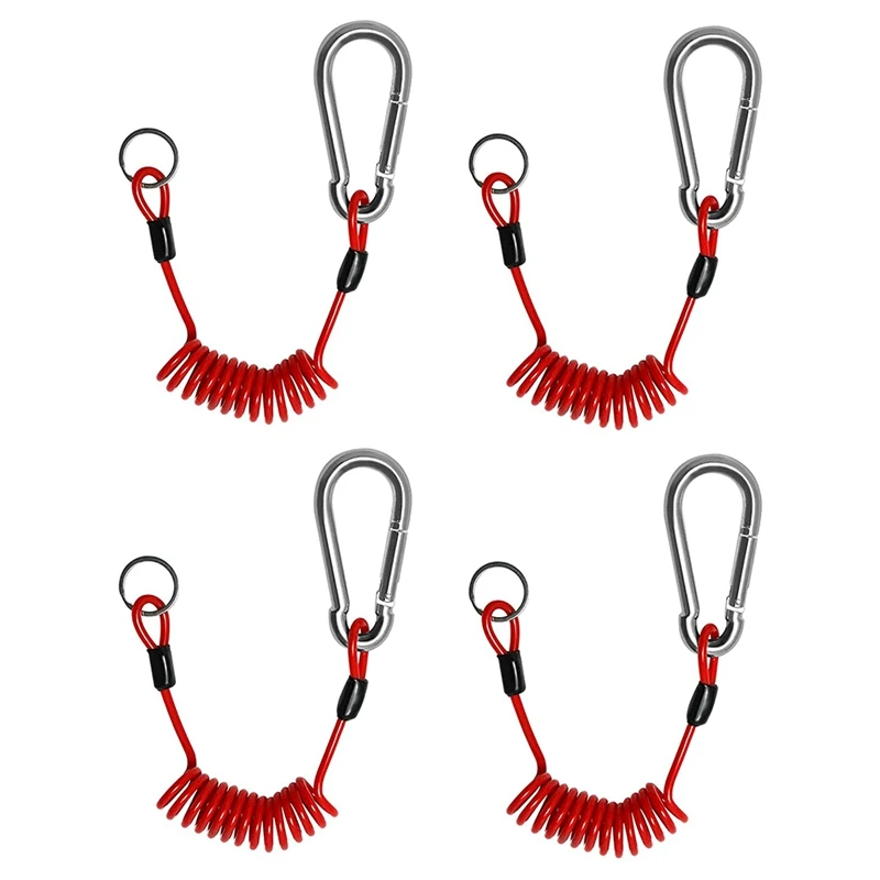 

Breakaway Trailer Cable,4 Pack Trailer Brake Safety Cable Spring Towing Coiled Wire, for RV Trailer Emergency