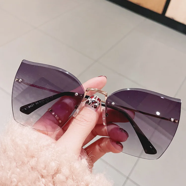2023 New Trimmed Sunglasses Sunshade Sunglasses Women's Big 