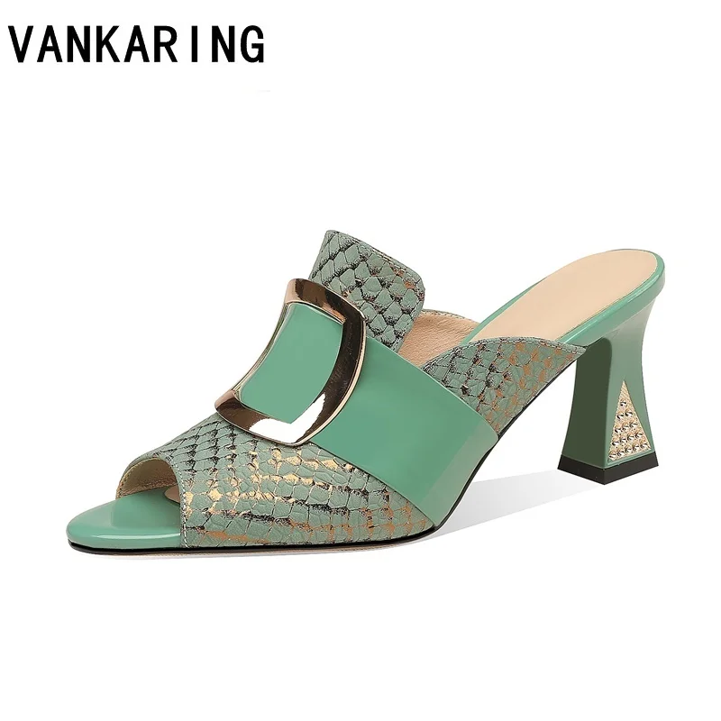 

printed fish skin pattern leather summer high heel party dress shoes women sandals fashion buckle open toe casual sexy flip flop
