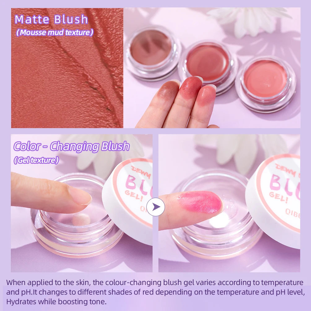 

Brighten Face Blush Palette Face Contouring Soft Face Blusher Natural Cheek Tint Cheek Rouge Female Makeup Waterproof 1pcs Matte