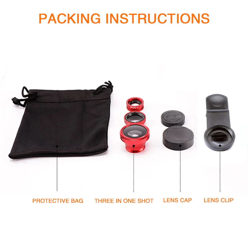Phone Fish Eye Lens 0.67x Wide Angle Zoom With Clip lens Camera Kits For iPhone Huawei Xiaomi Fisheye Universal Smartphone |