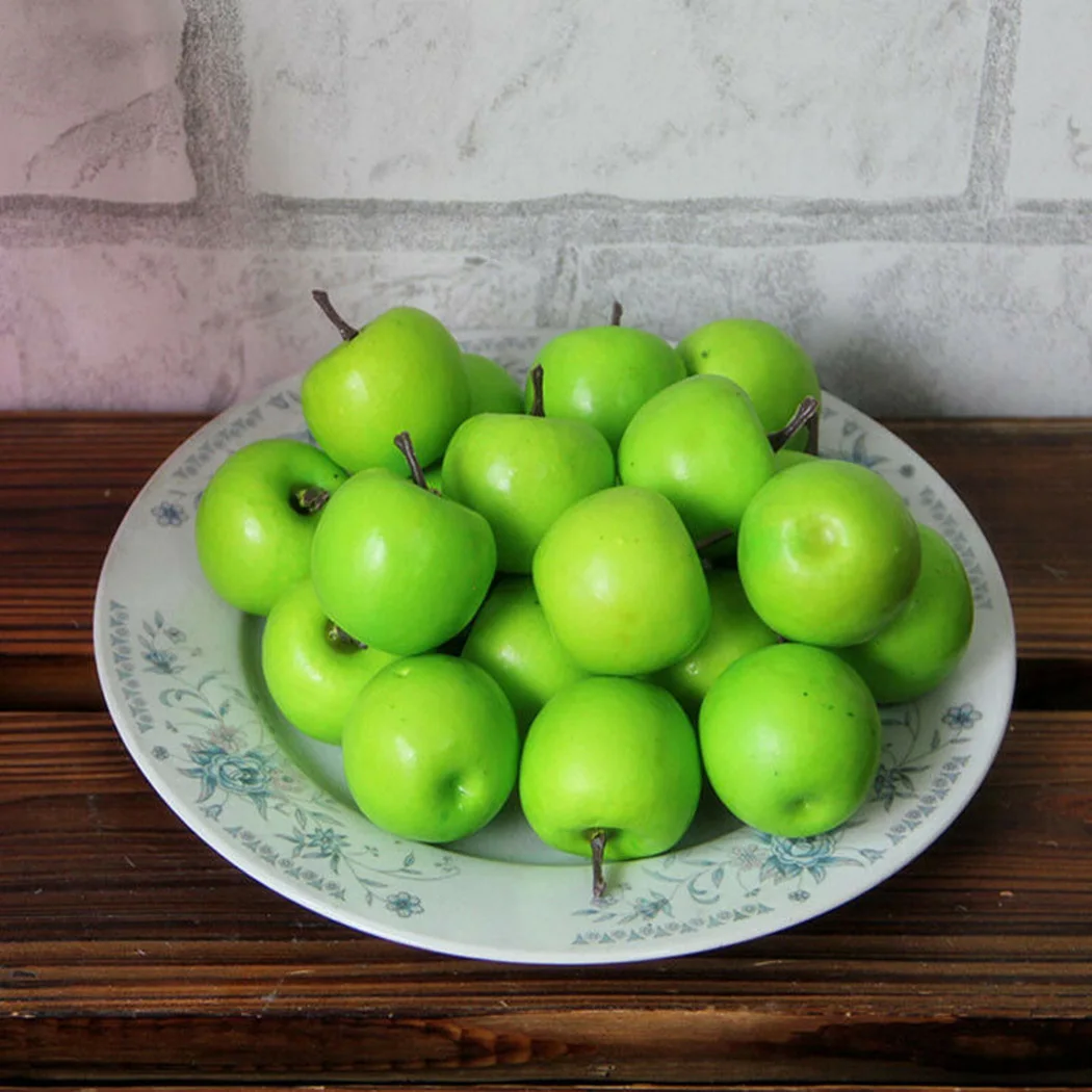 

10Pcs Artificial Apples Red/Green Mini Simulation Small Apples Foam Plastic Fake Fruit Lifelike Ornament Decoration For Home