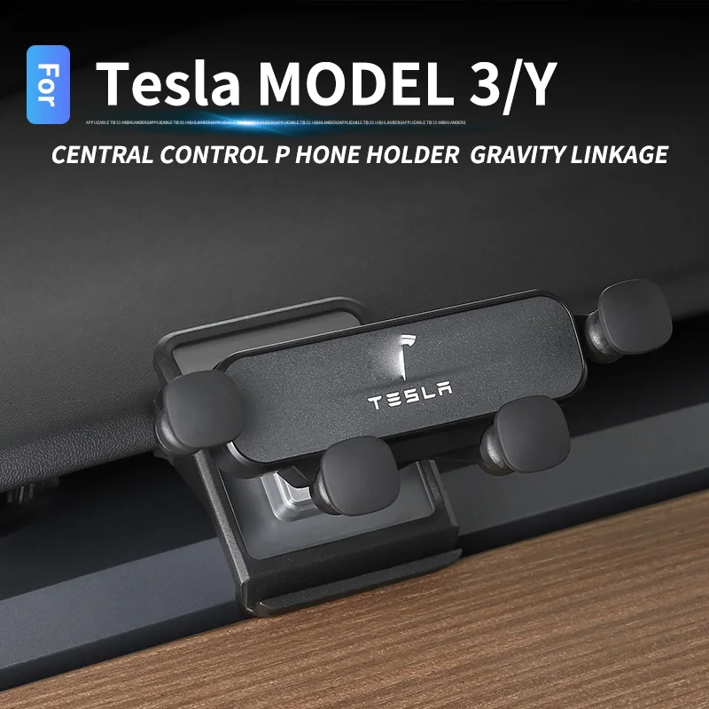 

For TESLA Model Y Model3 Central control phone holder Gravity linkage Base bracket hook Screen GPS Mount Cellphone Support Stand