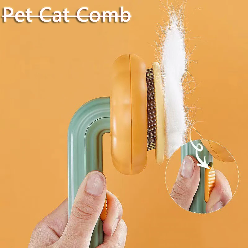 

Pumpkin Pet Brush, Self Cleaning Slicker Brush for Shedding Dog Cat Grooming Comb Removes Loose Underlayers and Tangled Hair,