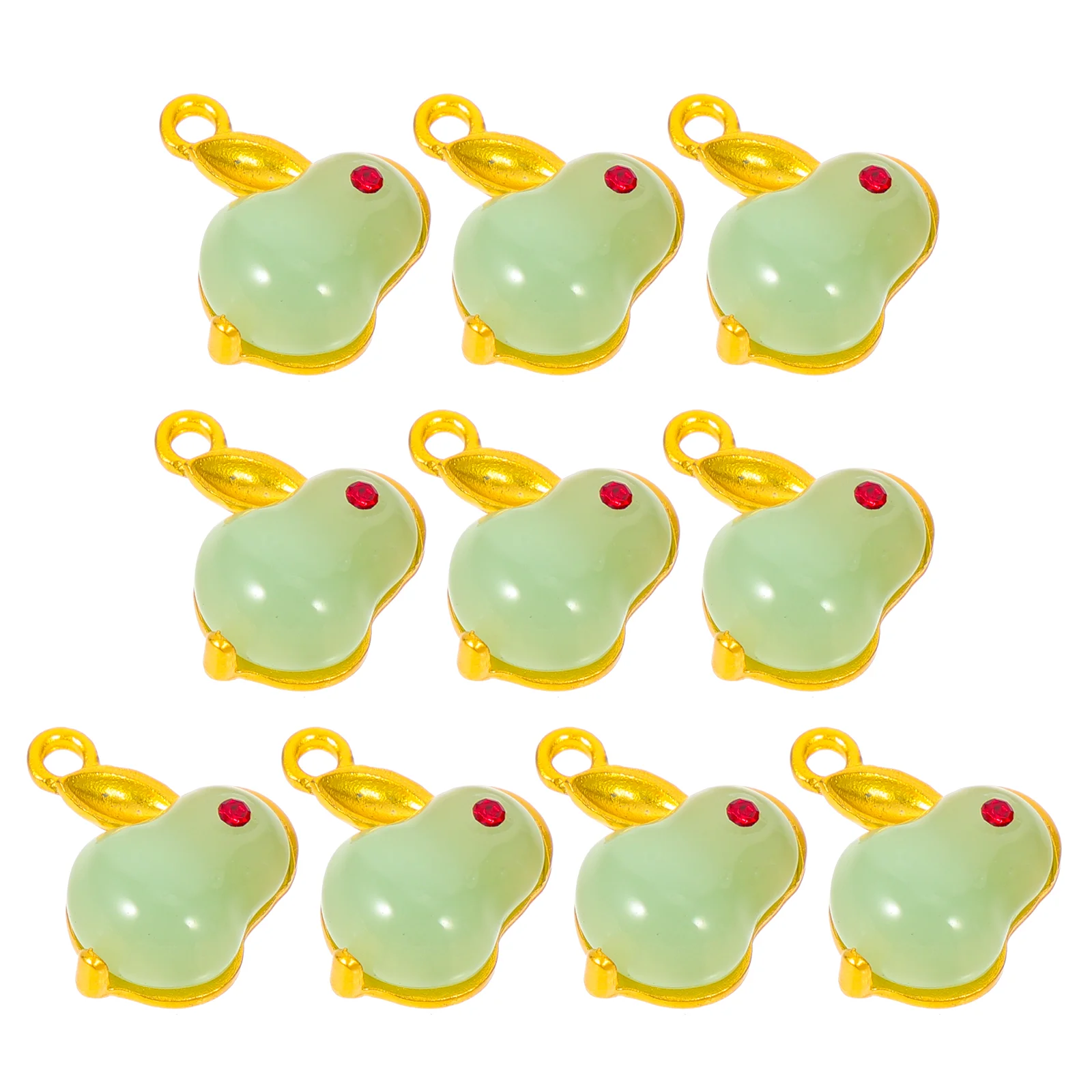 

10 Pcs Rabbit Pendant Glass DIY Earring Pendants Jewelry Decors Accessory Gift Bracelet Charms Keychains Necklace Alloy