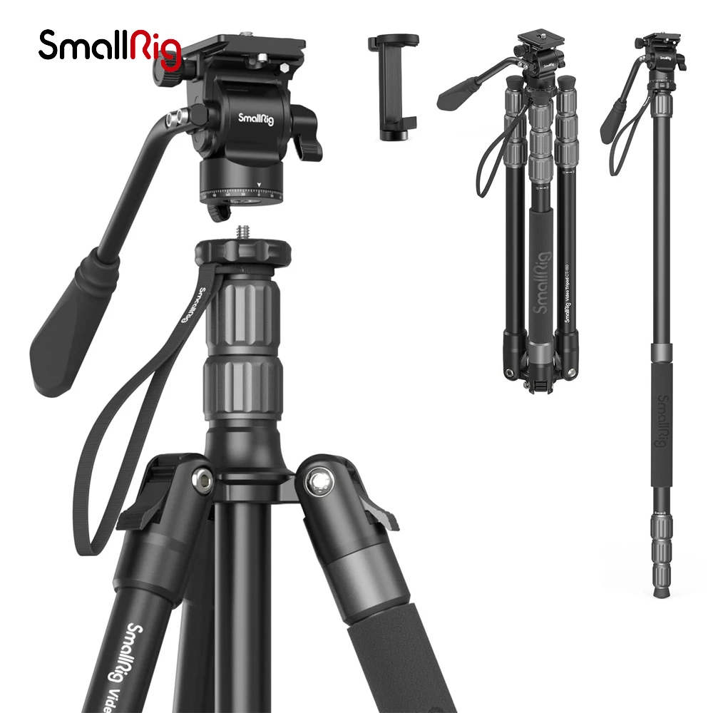 Профессиональный штатив для видеокамеры SmallRig, монопод 71 дюйм с плавающей головкой, алюминиевый штатив 360, панорама для экшн-камеры, проектора