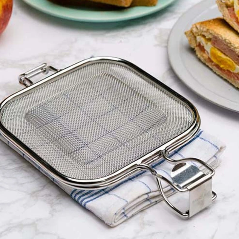 

Sandwich Grilling Mesh Oven Special Bread Stainless Steel Fine Mesh Breakfast Baking Tool Cooking Barbecue Camping Diy