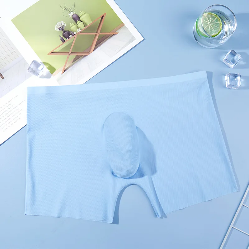 

Summer Ice Silk Seamless Men Boxers One Piece Boxers Underwear Spandex 3D Crotch Boxer Nylon Underwear Shorts Slips Underpants