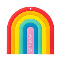 rainbow placemat rainbow thickened insulation mat ins style pvc soft rubber coaster washable thickened insulation for kitchen