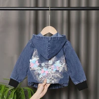 spring kids coats beading trendy denim coats for girl coats spring children clothing baby girls clothes outerwear jean jacket