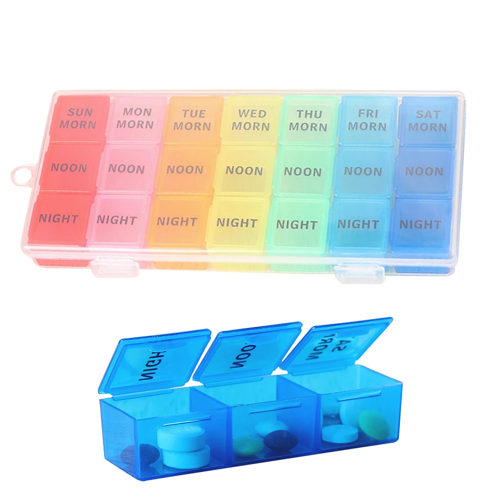 

Weekly pill storage case Plastic tablet holder Tablet container 21 slots pill organizer 7 day pill organizer Plastic tablet