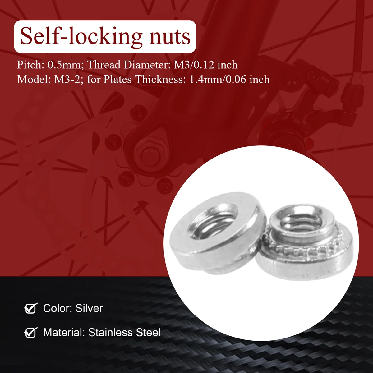 Самозажимная заклепка M3 из нержавеющей стали гайка 25 шт.