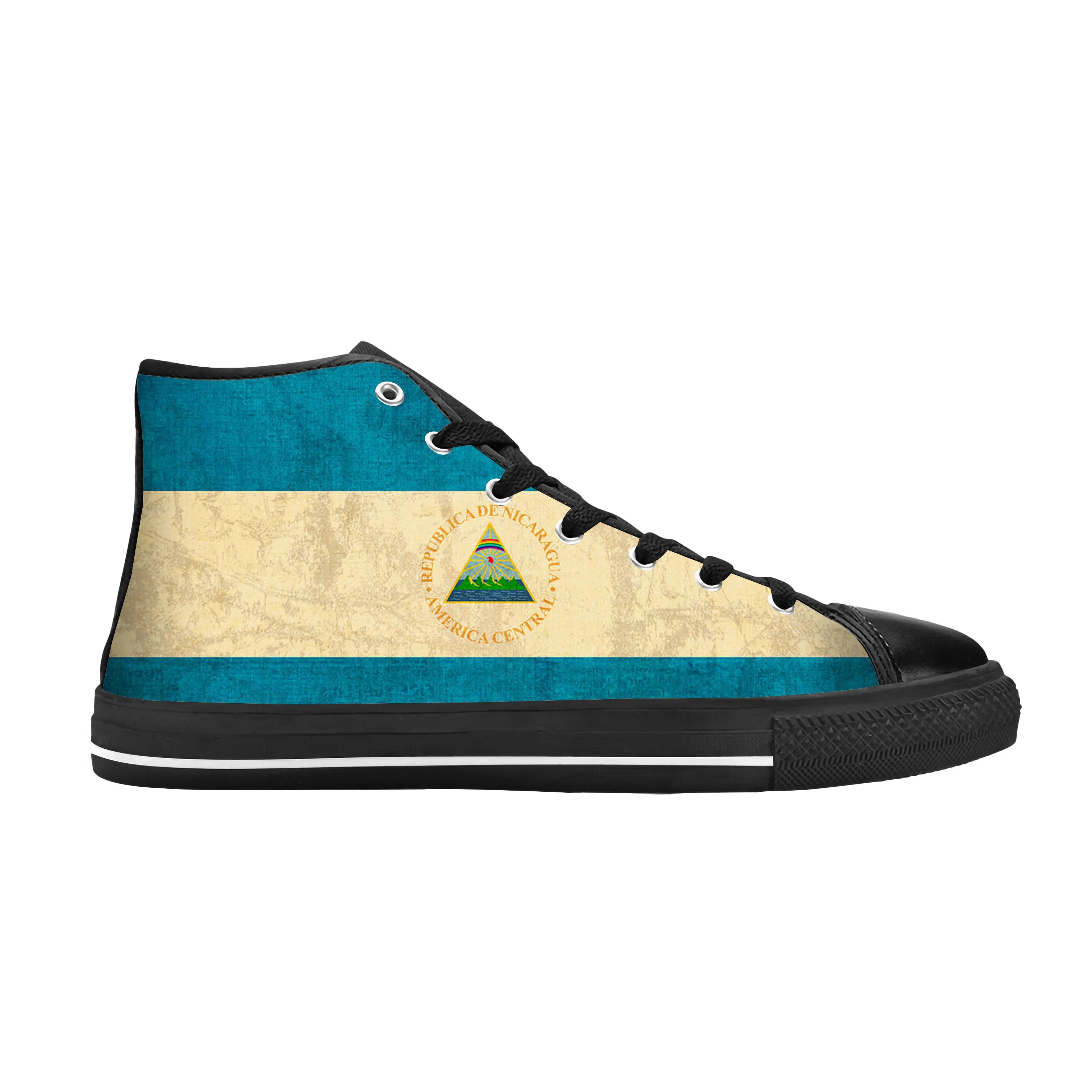 Nicaragua Nicaraguan Flag Patriotic Pride Fashion Casual Cloth Shoes High Top Comfortable Breathable 3D Print Men Women Sneakers