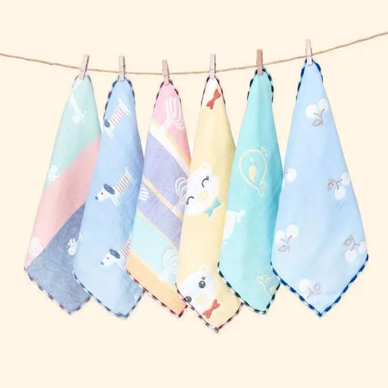 

4PCS Baby Towel Bath Towels 100% Cotton Face Washcloth Muslin Squares Hand Wipe Gauze Newborn Bathing Feeding Kids Handkerchief