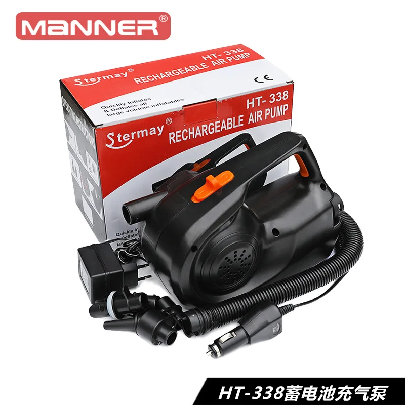 

Надувной насос с аккумулятором для использования на открытом воздухе, надувная кровать для рыболовной лодки, бассейн, портативный нагнетающий двухфункциональный беспроводной электрический насос