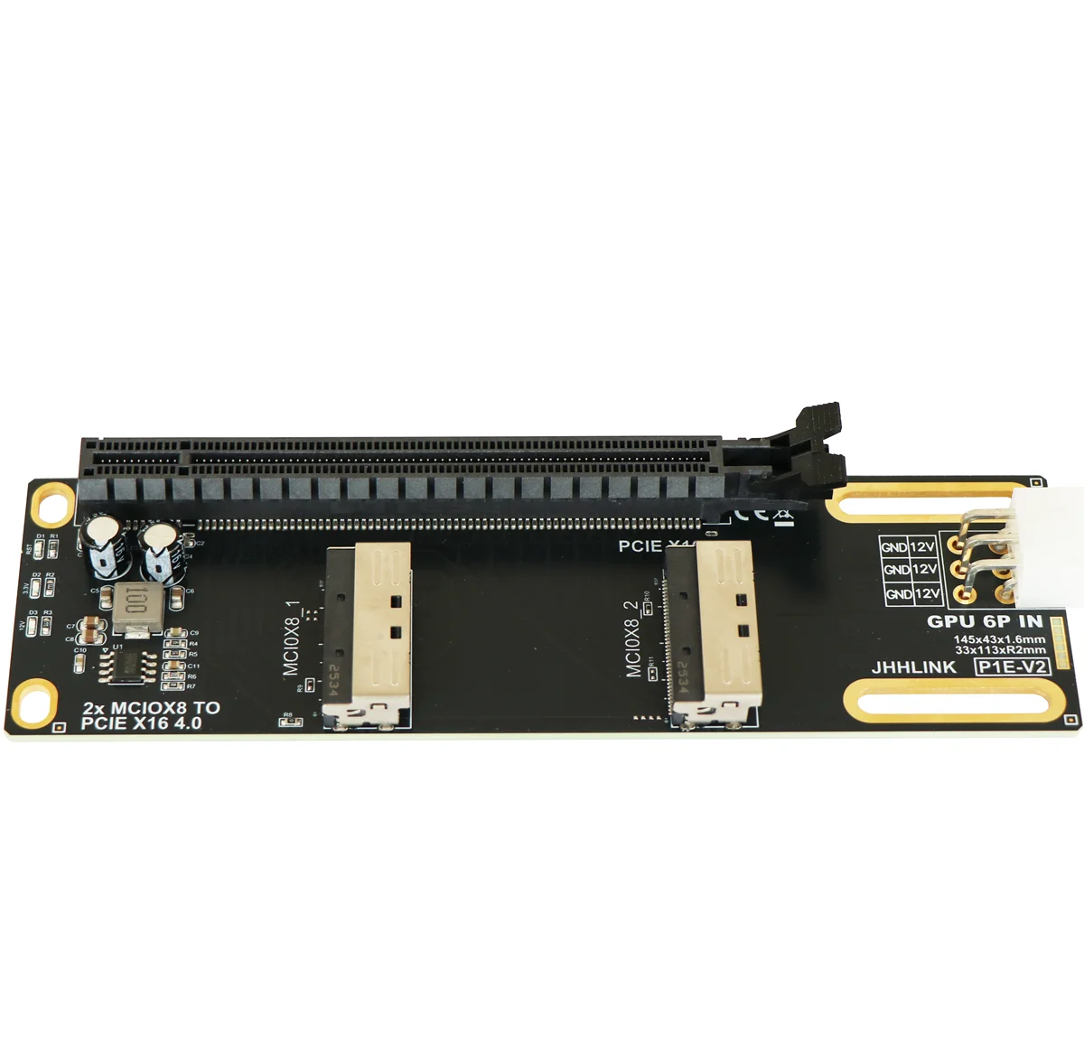 Фото Карта-расширитель PCIe 4.0/5.0 16x на два MCIO 8i (2* MCIO X8) с независимой внешней графикой и расширением X8/X16 №2