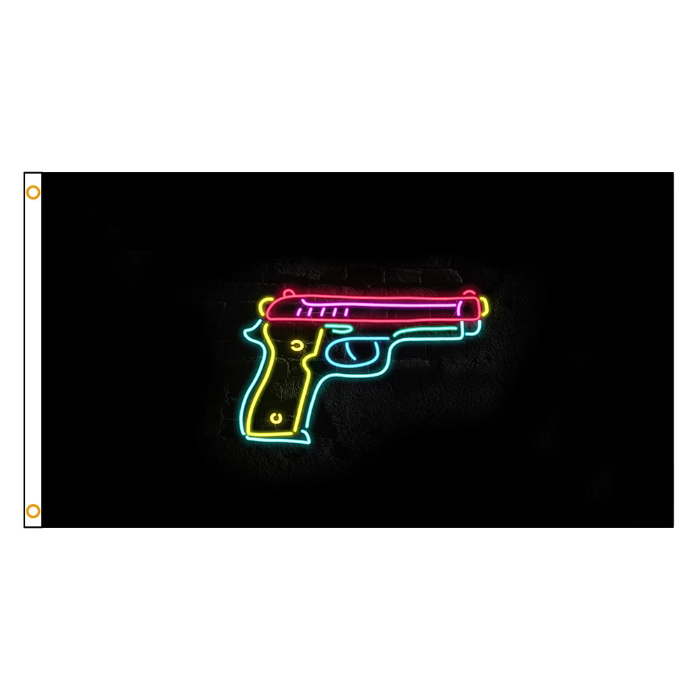 

FLAGJM 90x150cm Gun Glow Minimal Flag Polyester Printed Game Banner For Decoration