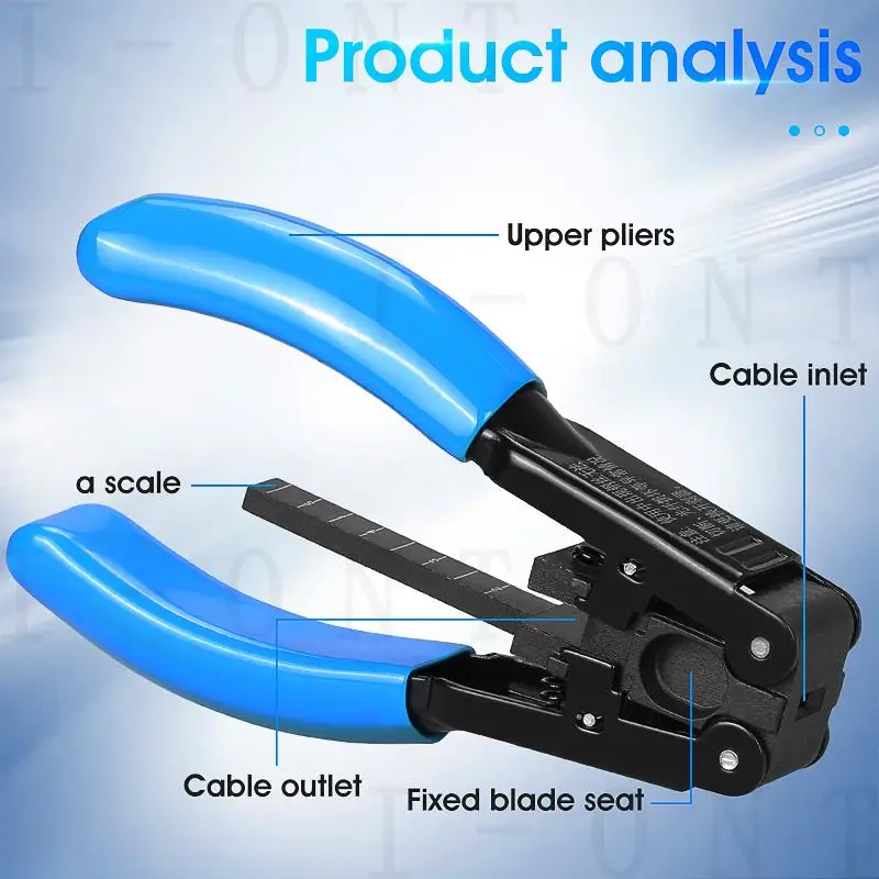 FTTH Optical Fiber Stripping Tool 5G Leather Cable Stripper Pliers 2.1*1.6mm Photoelectric Composite Cable Wire Stripper