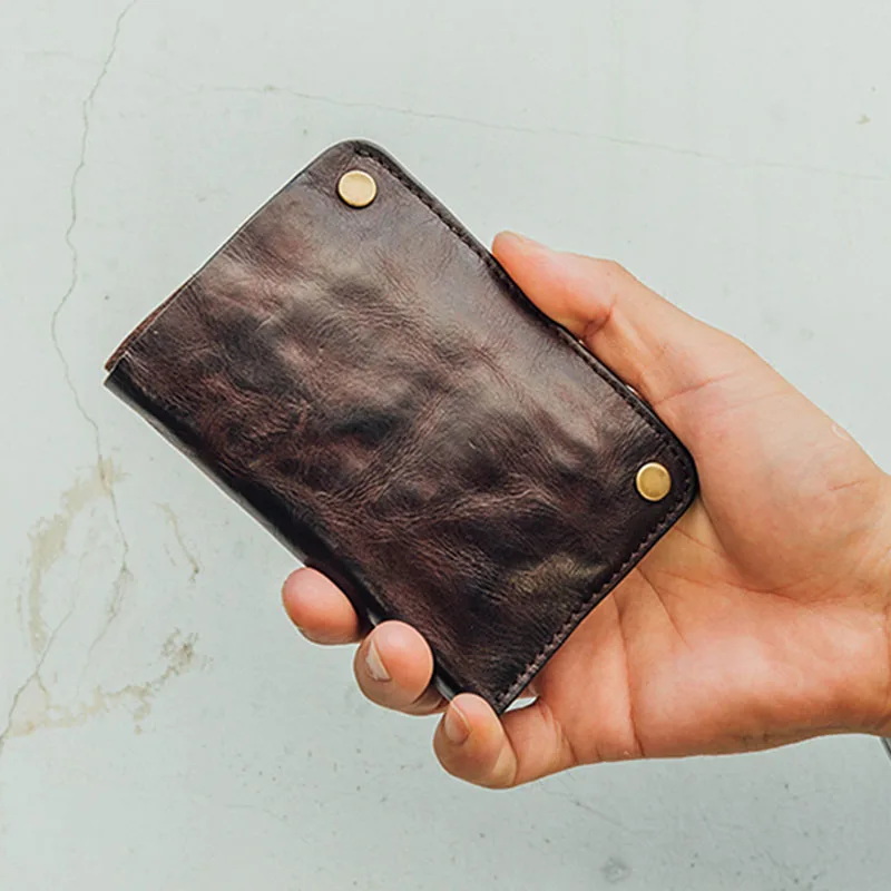 

AETOO Handmade wallet men's leather vintage do old youth vertical purse men's purse short vintage wallet tide