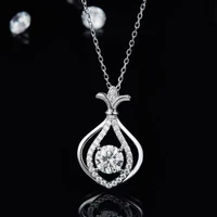 trendy 925 sterling silver 1ct d color vvs1 moissanite pendant necklace for women ins jewelry plated 18k gold clavicle necklaces