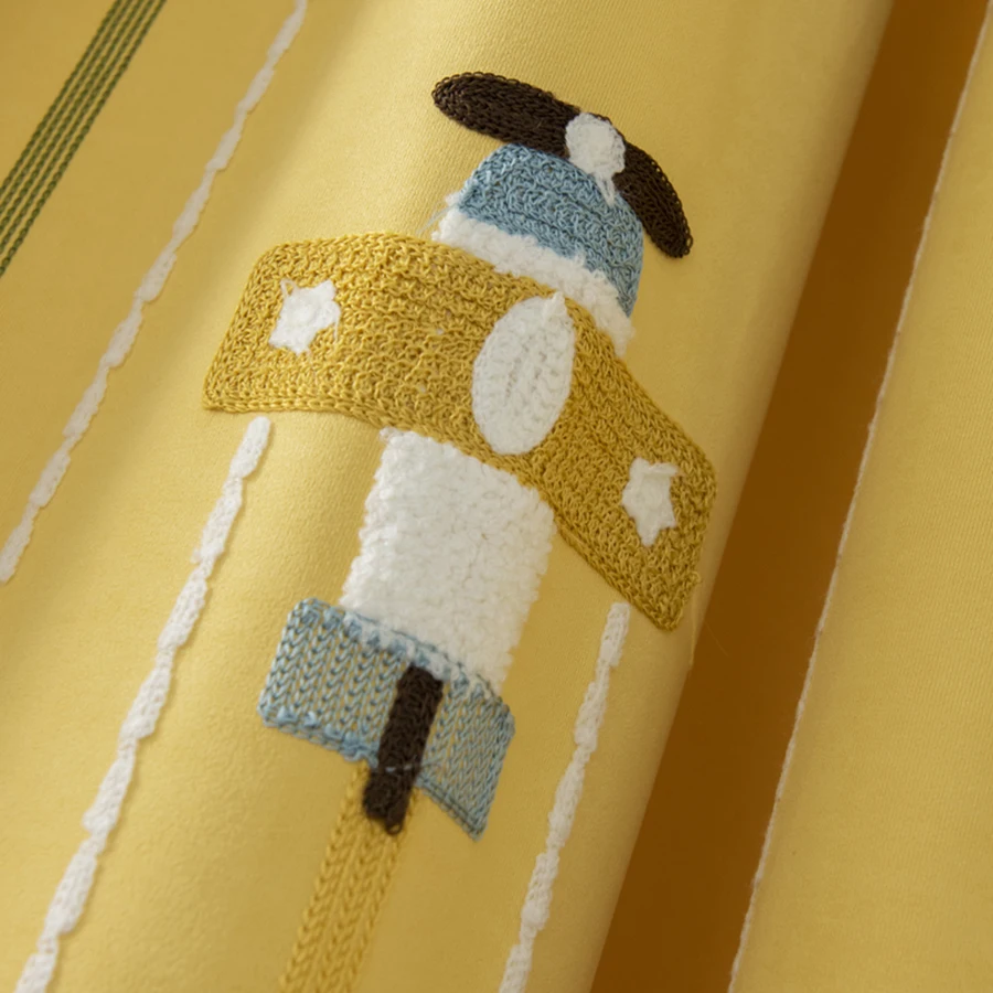 Мультяшные занавески для детской комнаты подарок мальчиков желтые оконные с