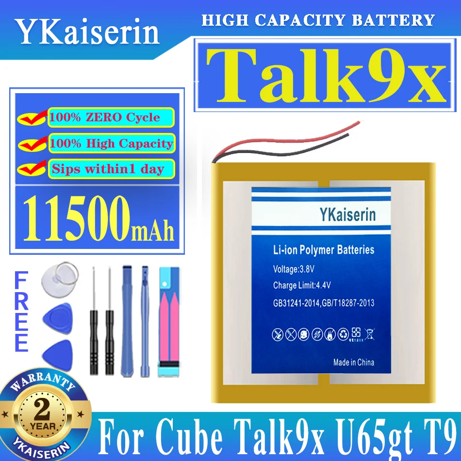 

YKaiserin Battery Talk 9x 11500mAh for Cube Talk9x U65gt T9 for ALLDOCUBE TALK9 TALK9X