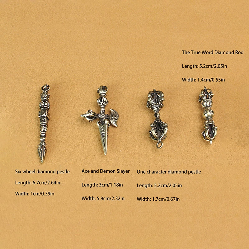 Винтажный латунный пестик ваджры орнамент фэн-шуй религиозная коллекция