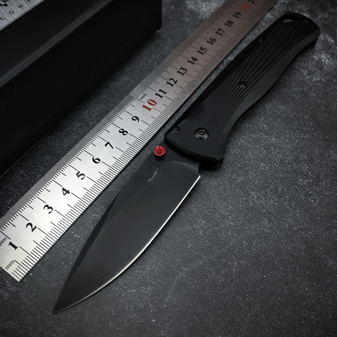 Фото НОВЫЙ складной нож Pocket BM 535BK-4 Bugout с черным DLC-покрытием клинка M390, рукоять из обработанного алюминия, инструмент для кемпинга и повседневного использования (EDC) №2
