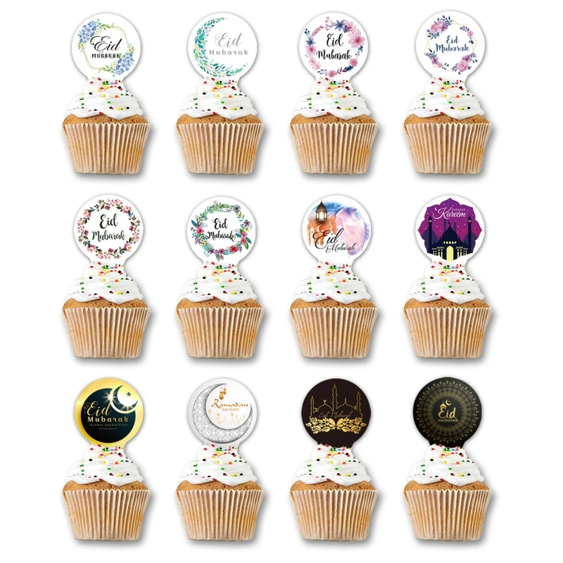 

20x Eid Mubarak Cake Topper Ramadan Cupcake Decoration for Wedding Baby Shower Birthday Party