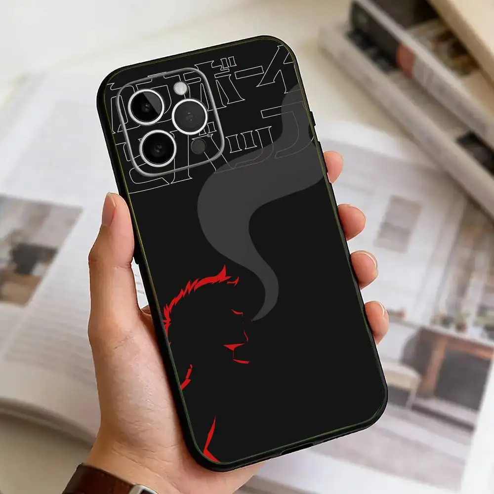 Фото Чехол для телефона C-Cowboy Anime B-Bebop для iPhone 11 12 13 14 15 16 17 Pro Max, легкий и практичный, мягкий черный чехол. №4