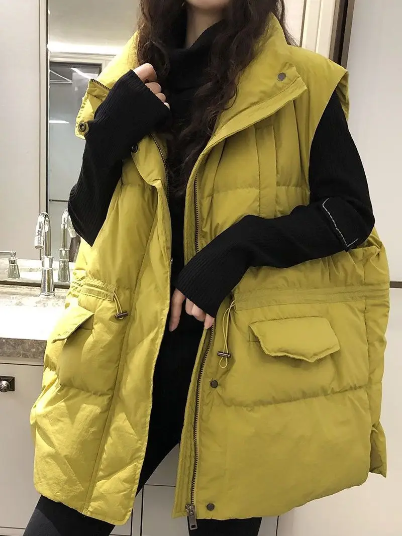 

Новинка, женский жилет, куртка, пуховик из хлопка, осенне-зимняя куртка, утепленное Свободное длинное пальто, женский жилет без рукавов, зимняя одежда V63