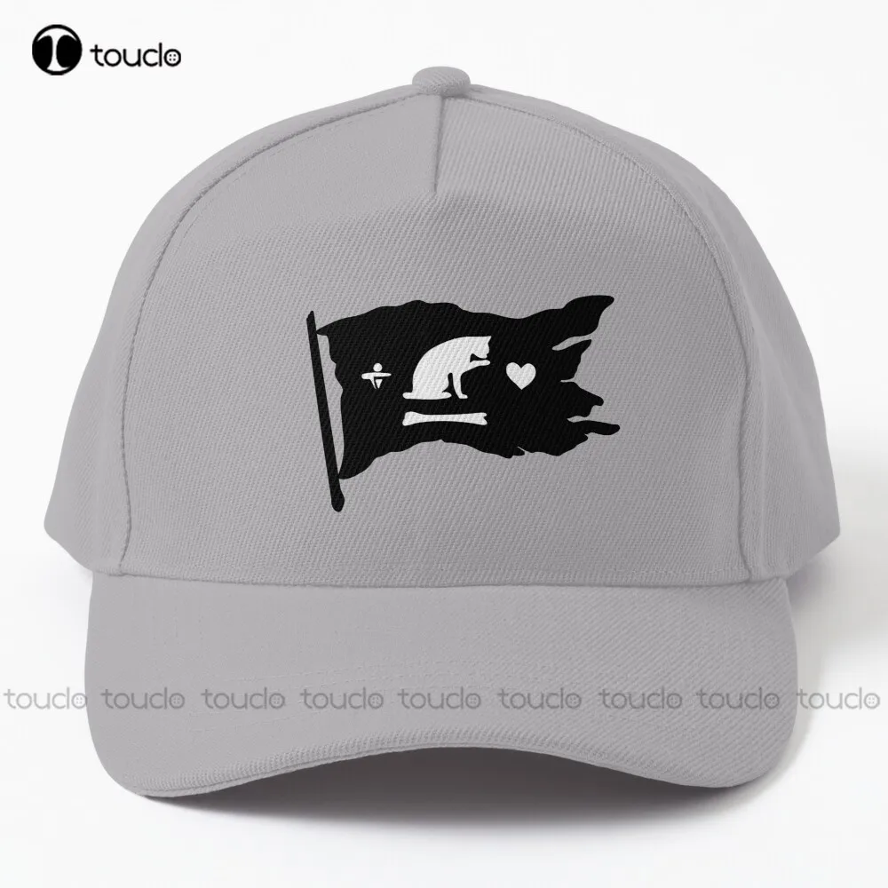 

Our Flag Means Death - Flag With Cat Baseball Cap Mens Sun Hats Personalized Custom Unisex Adult Teen Youth Summer Baseball Cap