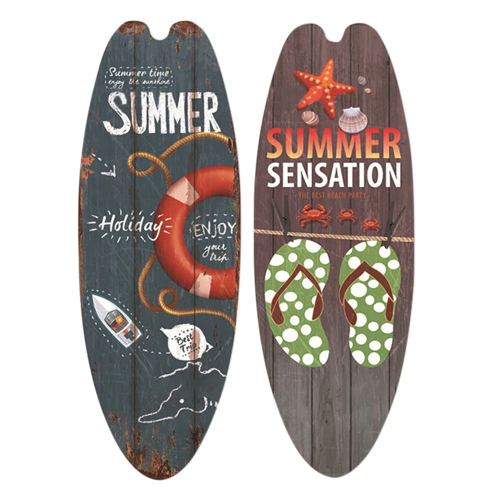 

2 шт., винтажная деревянная доска для серфинга, в пляжном стиле