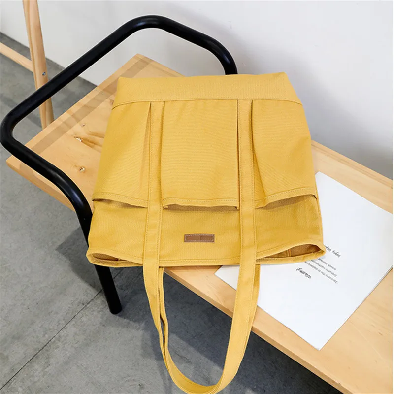 Women's Large Capacity Shoulder Bag Pockets Designer Canvas Handbag For Girls 2022 Fashion Solid Color Student Armpit Handle Bag