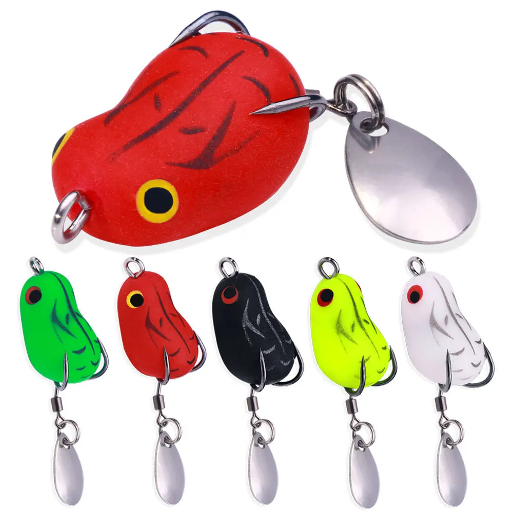 

1Pcs Fishing Lure Soft Frog Bait Tackle 8-14g Rotating Double Hooks Floating Topwater Lures Pesca Prop Pike Artificial Wobblers