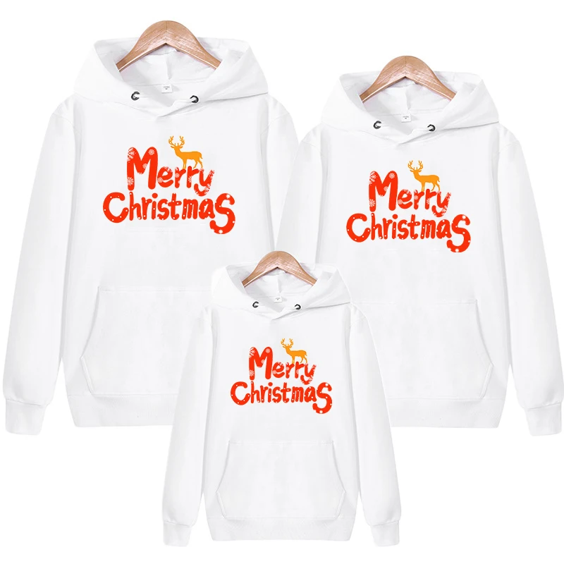 

Jerseis Familiares Navidad Cotton Hoodies Christmas Sweater Family Couples Matching Clothing Family Christmas Look Baby Clothes