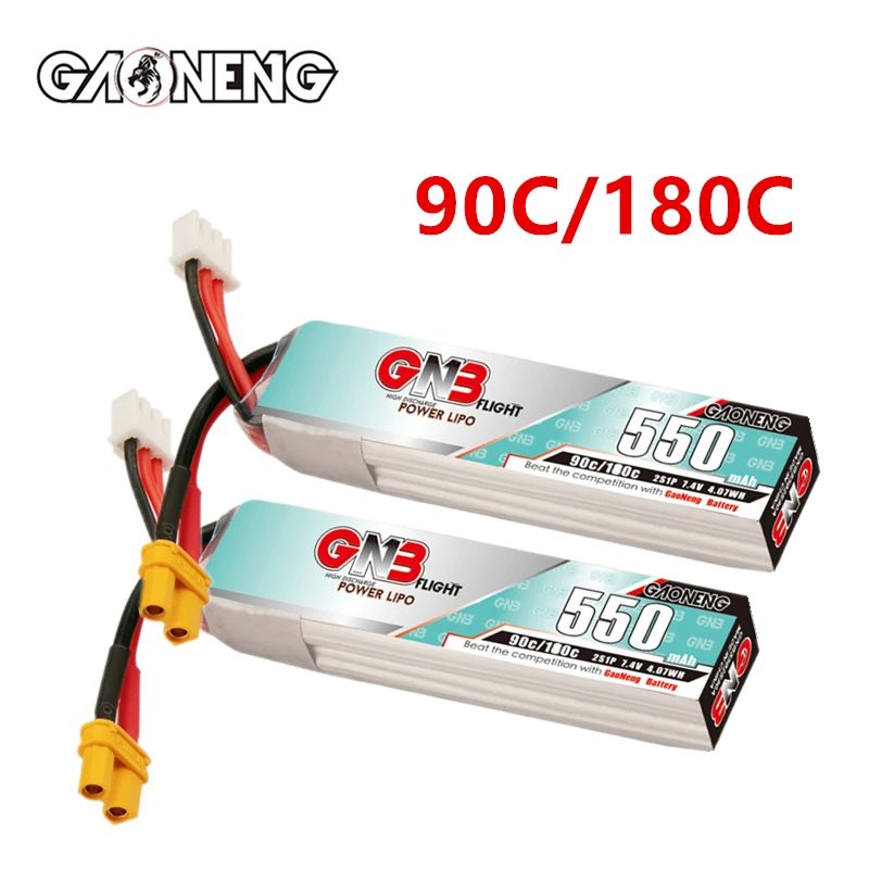 Оригинальный литий-полимерный аккумулятор GNB 2S 7,4 в 550 мАч для TINY8X Blade Inductrix FPV QX2 120S Beta75S BetaFPV Drone 90C HV 7,4 В
