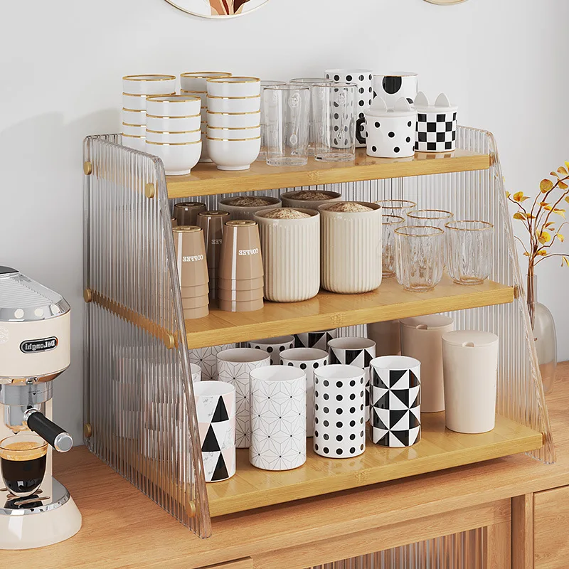 

Новая кухонная полка Aoliviya, многофункциональная стойка, многоярусная полка с перегородкой, полка для приправ, стойка для хранения стаканов, Настольная полка Sh