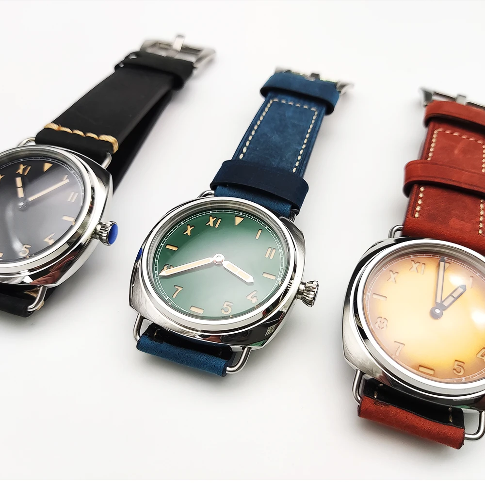 Pаспродажа Мужские часы Renumber 45 мм, винтажные механические мужские часы пилота с ручным управлением, светящийся асептический циферблат ВВС