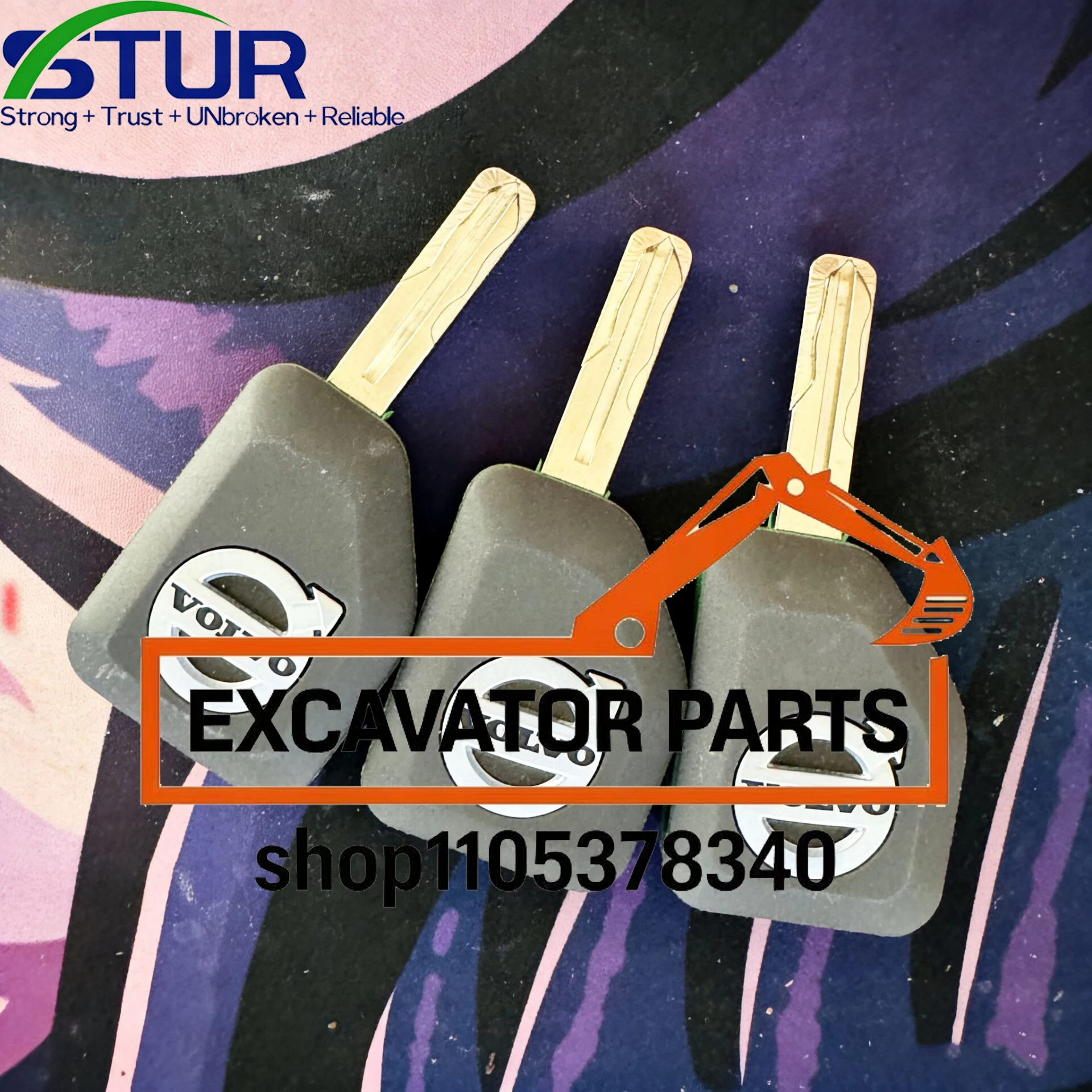 Фото Новый ключ зажигания/двери для экскаваторов Volvo EC55, EC60, EC210, EC290, EC300, EC350, EC480D (30/20/10/5/1 шт.), лазерная резка №2