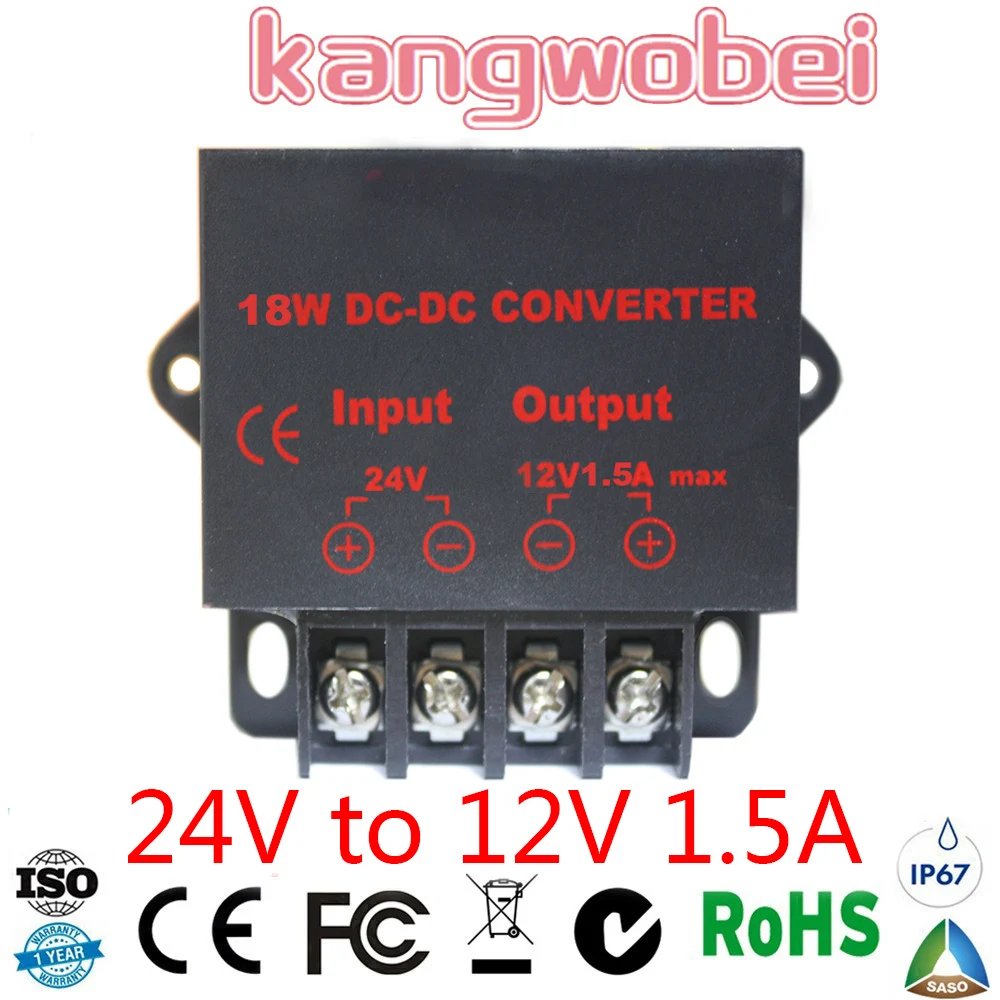 

1.5A 24V to 12V 1.5AMP 18W Car Step Down Reducer CE RoHS Certificated DC DC Converter Regulator