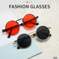 vintage punk style sunglasses men retro round metal frame women sun glasses fashion eyewear gafas sol mujer uv400